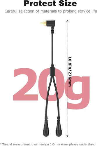 Miniatura 7 de Mellbree Snowmobiles - Cable divisor en Y de RCA para casco, de 10 pulgadas con conector dorado para calentador y visera o para dos personas