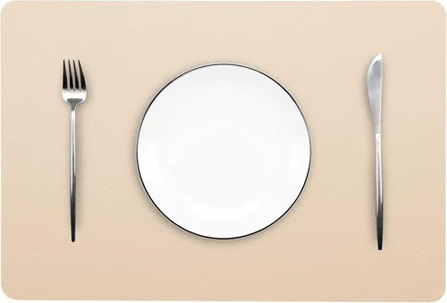 Miniatura 12 de Manteles individuales lavables de cuero para mesa, impermeables, resistentes al calor, fáciles de limpiar para mesa de comedor, cocina