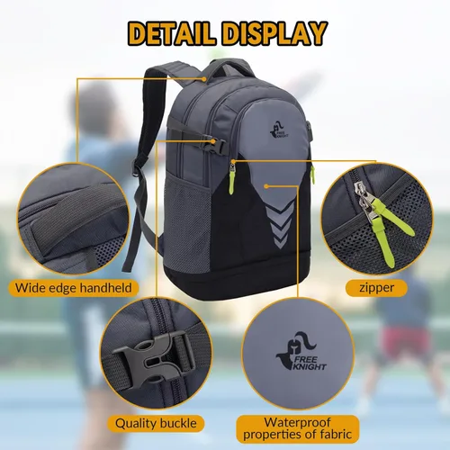 Miniatura 6 de Mochila de baloncesto de 35 litros con compartimento separado para pelotas, para baloncesto, fútbol, voleibol, natación, gimnasio, viajes