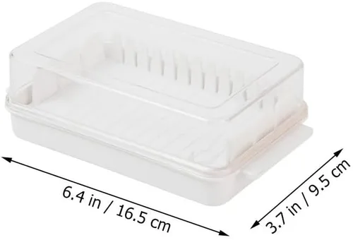 Miniatura 5 de UPKOCH Caja de mantequilla con tapa y cortador de acero inoxidable de 6.49 x 3.74 x 1.96 pulgadas, contenedor de almacenamiento de mantequilla
