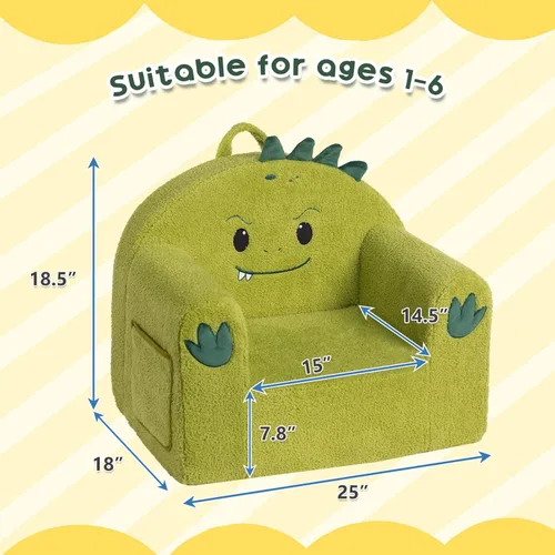 Miniatura 3 de ALIMORDEN Serie Animal Silla para Niños, Silla de Sofá para Niños Pequeños Rellena de Espuma Ultra Suave y Cómoda, Sofá para Niños Pequeños