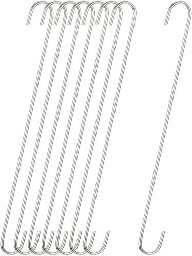 Miniatura 9 de uxcell Ganchos colgantes en S, colgador de acero extra largo de 5 pulgadas (4.724 in), usos en interiores y exteriores para jardín, baño, armario