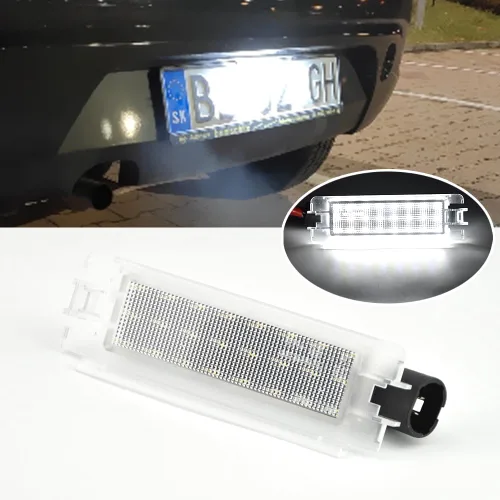 Miniatura 5 de 2 piezas de luz LED blanca para placa de matrícula compatible con Da-cia Lo-gan I 2004-2012, San-dero I 2008-2012, compatible con Re-nault C-lio II