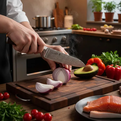 Miniatura 3 de Wakoli EDIB Cuchillo Santoku de Damasco – Cuchillo de cocina de estilo japonés de 6.7 pulgadas, hoja de acero de Damasco de 67 capas con núcleo 1