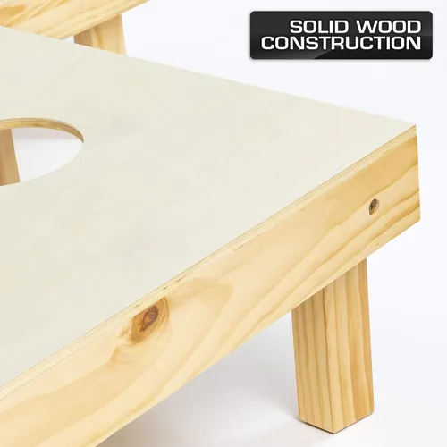 Miniatura 7 de Wild Sports - Set para jugar al cornhole (meter sacos pequeños en un agujero) con tablero de madera de 2 x 4 pies y 8 sacos con frijoles, diseño