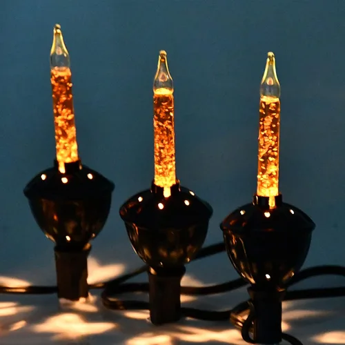 Miniatura 4 de Oviejo Guirnalda de luces de burbujas negras de Halloween, luces de burbujas vintage de 7 pies con 8 luces líquidas naranjas (1 repuesto)