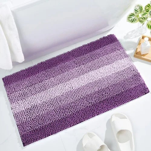 Miniatura 18 de Gibelle Alfombras Azules para Baño, Alfombra de Baño de Chenilla de Lujo, Alfombra Pequeña Antideslizante para Ducha y Alfombras para el Suelo
