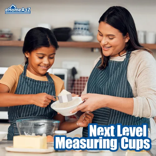 Miniatura 2 de Juego de tazas medidoras de acero inoxidable, 4 piezas de metal para utensilios de cocina líquidos secos (1, juego de 4 piezas)