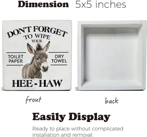 Miniatura 2 de Cartel de madera con texto en inglés "Don't Forget to Wipe Your Higien" («Don't Forget to Wipe Your Higien» («Don't Forget to Wipe Your Higien»)