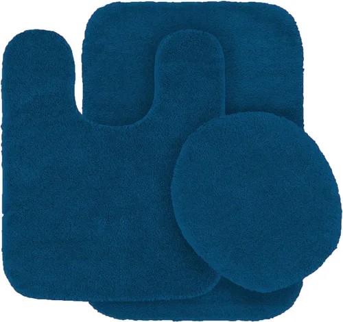 Miniatura 2 de Fancy Linen - Juego de 3 alfombrillas de baño antideslizantes sólidas para baño, alfombra de contorno en forma de U, alfombrilla y tapa de inodoro