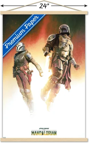 Miniatura 3 de Trends International Star Wars: The Mandalorian Season 3 - Póster de pared dúo, 22.37 x 34.00 pulgadas, paquete de impresión premium y colgador