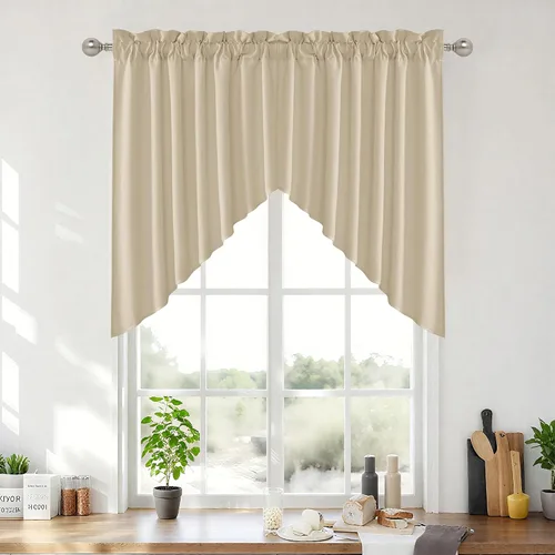 Miniatura 60 de RYB Home - Cortinas semitransparentes de lino Angora