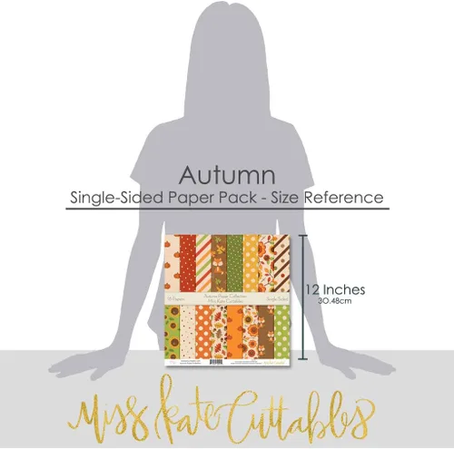 Miniatura 3 de Miss Kate Cuttables Paquete de papel de patrón – Otoño – Scrapbook Premium Papel especial de una cara 12 x 12 pulgadas Colección Incluye 16 hojas
