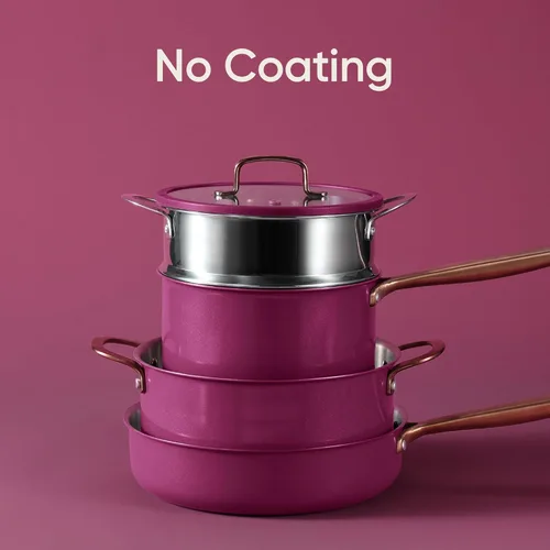 Miniatura 5 de CAROTE Juego de 24 piezas de utensilios de cocina de acero inoxidable de tres capas, juego de ollas y sartenes, juegos de cocina de inducción
