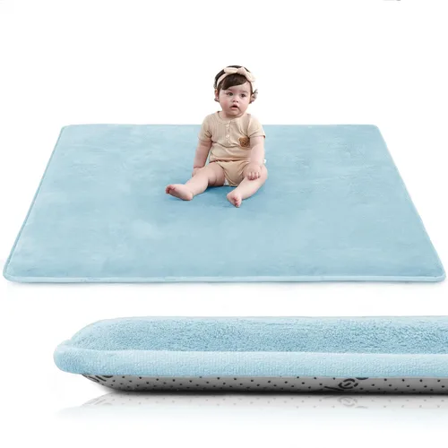 Miniatura 35 de Huloo Sleep Alfombra de Juego para Bebés para Piso, Espesor de 1.3" de Espuma Elástica, Alfombra de 1.27m×1.27m para Tiempo de Barriga, Terciopelo