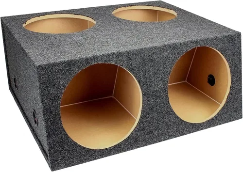 QPower Quad Easy Set - Caja de altavoz dividida sellada de 4 agujeros, 12 pulgadas, carcasa de subwoofer, construcción de MDF, audio para automóvil,