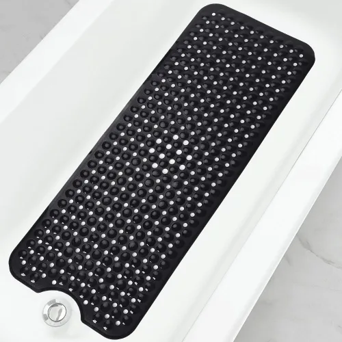 Alfombrillas para bañera y ducha, 40x16 pulgadas extra grandes, antideslizantes, suaves, para bañera con ventosas y agujeros de drenaje para el