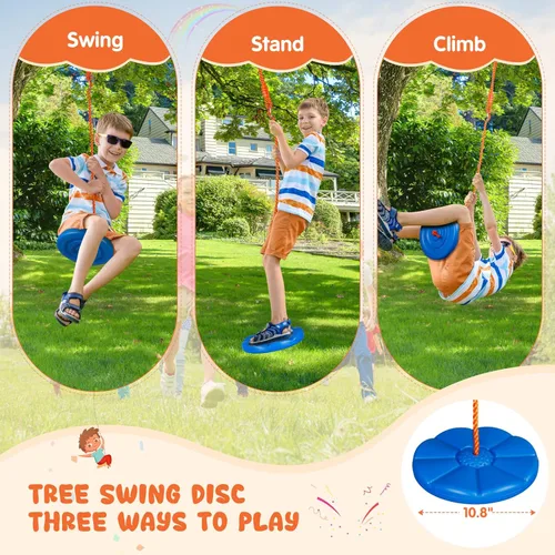 Miniatura 5 de Amictoy Juegos de columpios para patio trasero, juguetes al aire libre para niños, juego de columpio de metal resistente con marco en A con Columpio