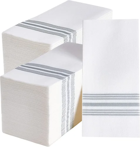 Vplus Paquete de 300 toallas desechables para baño, servilletas decorativas de baño, suaves y absorbentes, toallas de mano de papel desechables para