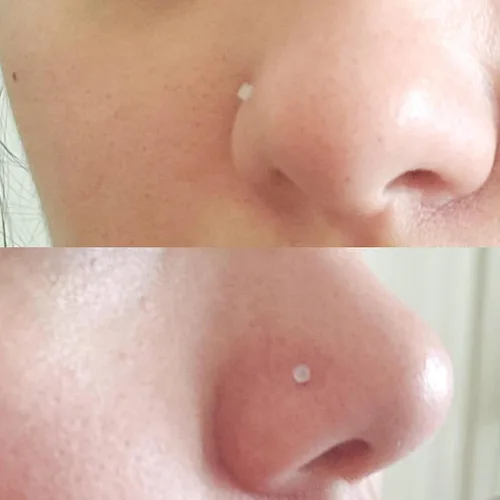 Miniatura 5 de QWALIT - Pendientes de nariz transparentes en forma de L, retenedor de piercing flexible, hueso nasal, color de piel, retenedor de piercing