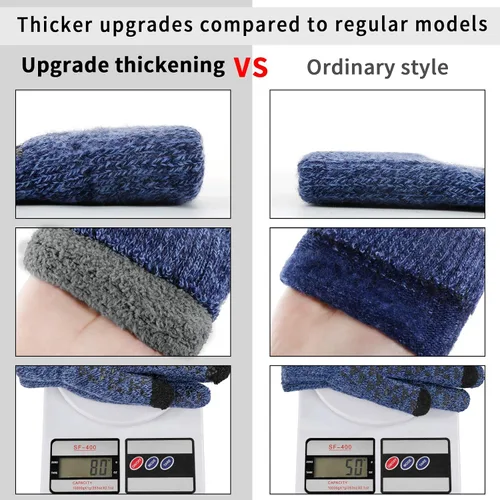 Miniatura 23 de Achiou Guantes de invierno para hombres y mujeres, guantes para pantalla táctil, gel de silicona antideslizante grueso mejorado, forro térmico