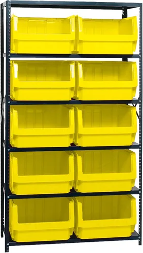 Miniatura 87 de Quantum QSBU-245BK Heavy Duty Shelving Unit with (7) Shelves and (24) QUS245 Black Bins for Garage Warehouse Storage Distribution 400 lb Load