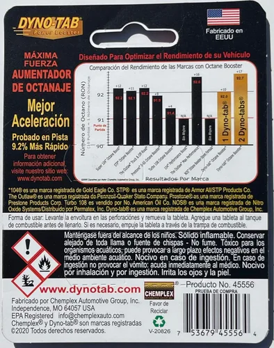 Miniatura 2 de Aumentador De Octanaje 6 pastillas de 0.02 oz c/u (1)