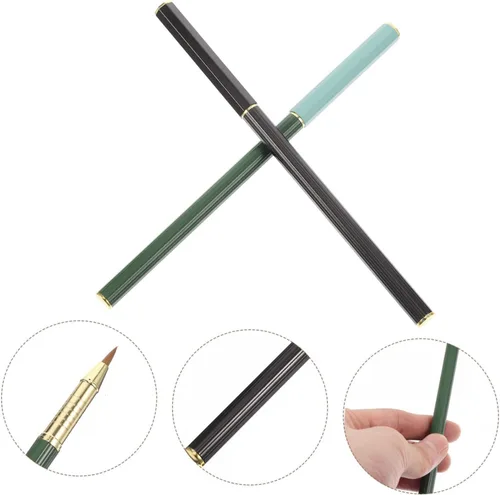 Miniatura 8 de STOBOK Juego de pinceles de caligrafía, bolígrafos de tinta portátiles para caligrafía china, acuarela, pintura, dibujo, escritura con 2 bolígrafos