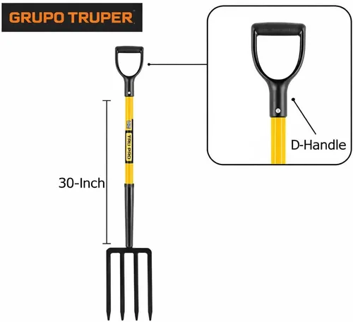 Miniatura 4 de Horquilla para abono Truper Tru Pro 54", de 3 púas, horquilla de 4 púas (Tru Pro - Spading Fork 4-Tine), 30 - pulgadas