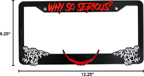 Miniatura 6 de ¿Por qué tan serio? para Joker - Marco de matrícula elevado 3D 1 paquete de cubierta para placa de automóvil Soporte universal para placa
