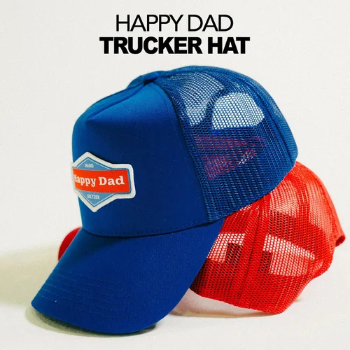 Miniatura 30 de Sombrero de camionero de Happy Dady, sombreros de moda para hombre con parte trasera de malla transpirable, cierre a presión, regalos de cumpleaños