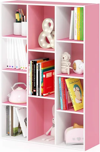 Miniatura 33 de Furinno - Estantería abierta reversible de 5 cubos, color blanco y rosado, 11069WH/PI Blanco/Rosa