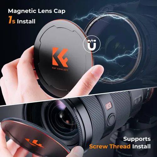 Miniatura 6 de K&F CONCEPT Filtro de protección de lente UV MC magnético de 49 mm + tapa de filtro de lente con 28 capas multicapa impermeables/resistentes a