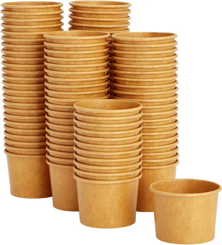 Miniatura 8 de Juvale Vasos de papel desechables para helado, revestimiento resistente a las fugas y tazas de gelato, cuencos de control de porciones de 5 onzas