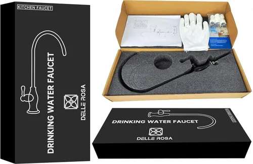 Miniatura 9 de Delle Rosa Grifo de agua potable de oro cepillado, grifo de filtración de agua comercial para sistema de filtro de agua debajo del fregadero, grifos