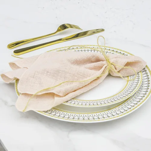 Miniatura 5 de Servilletas de tela para cena 10 unidades, servilletas de gasa 100% algodón natural suave, servilletas lavables ideales para bodas, decorativas