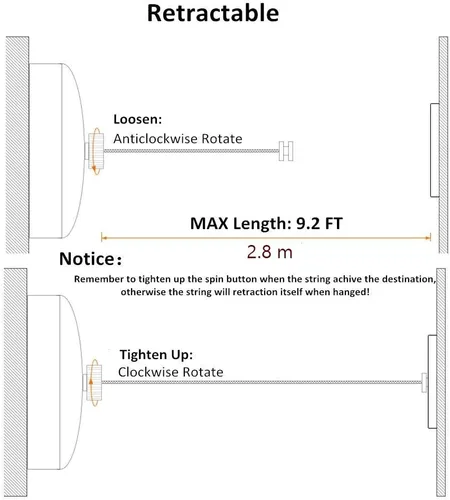 Miniatura 4 de BESy Tendedero retráctil de acero inoxidable SUS304 para secar ropa con cuerda de acero inoxidable ajustable estilo hotel, resistente, 2,8 metros