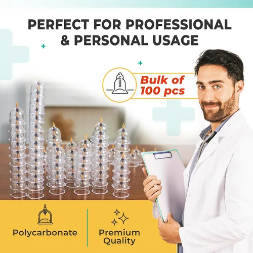 Miniatura 7 de [Paquete de 100 ventosas a granel para terapia de masaje – B1 B2 B3 B4 B5 B6 B7 U4 U5 – B1 (2.95 pulgadas) – Juego de terapia profesional al por