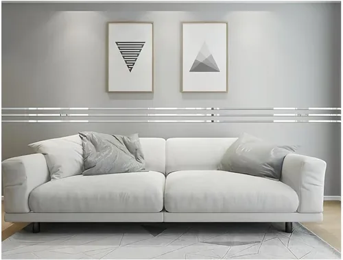 Miniatura 3 de 15 calcomanías de pared de espejo, azulejos acrílicos autoadhesivos, calcomanías extraíbles para marcos de pared/borde de papel tapiz/líneas