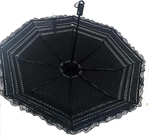 Miniatura 3 de WENDIN Sombrilla de encaje plegable vintage Paraguas gótico lluvia Anti-UV protección de encaje parasol cúpula Foto Props niñas sombrilla paraguas