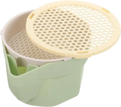 Miniatura 6 de POPETPOP Taza hidropónica de hierba para gatos, 3.93 x 3.54 x 2.48 pulgadas, maceta de doble capa sin suelo para gatos de interior, bandeja