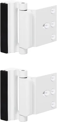 Miniatura 9 de Paquete de 2 cerraduras de refuerzo de puerta con 8 tornillos, cerradura de puerta de seguridad para el hogar para niños pequeños, cerradura