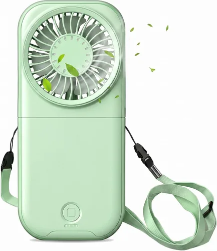 Miniatura 14 de Ventilador portátil para el cuello mini, silencioso, de mano, personal, plegable, recargable por USB, operado para el hogar, oficina, exteriores