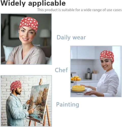 Miniatura 66 de Babrukda Paquete de 2 gorras con banda para el sudor ajustable con lazo en la espalda, gorro divertido