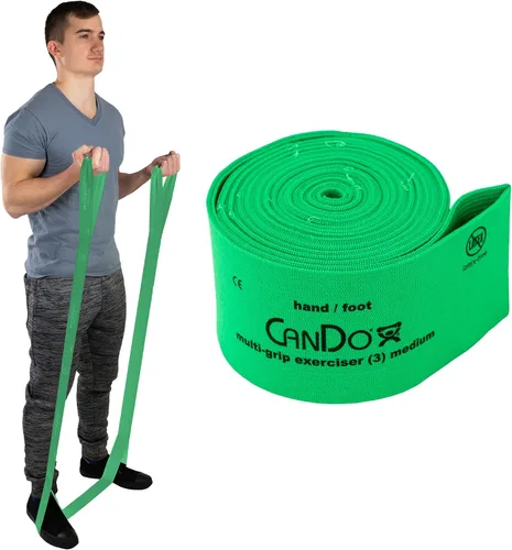 Miniatura 6 de CanDo Banda de resistencia de ejercicio de 6 pies con bucles de mano/pie para entrenamientos totales del cuerpo, entrenamiento, rehabilitación