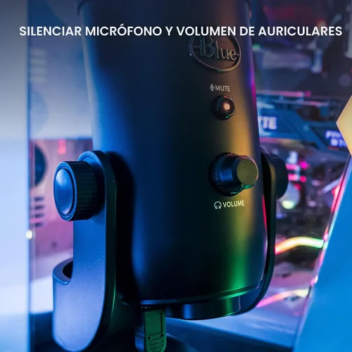 Miniatura 10 de Blue Yeti USB Mic para grabar y transmitir en PC y Mac, 3 cápsulas de condensador, 4 patrones de captación, salida de auriculares y control