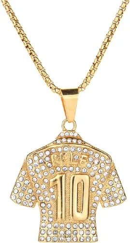 Collar de jersey número 10, collar de fútbol número 10 para hombres, joyería con dije deportivo con dije de número 10, collar con colgante de