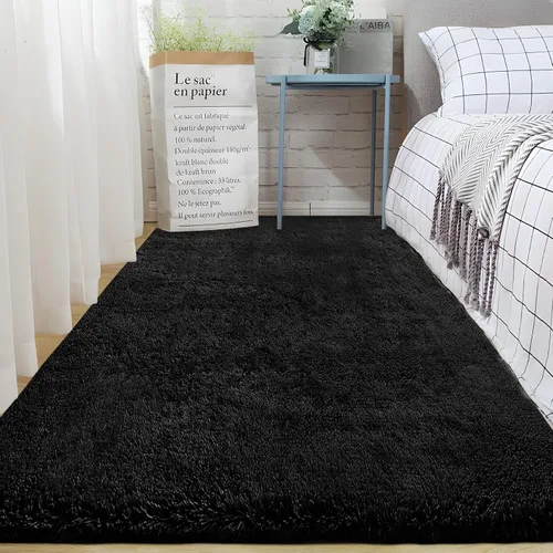 Miniatura 5 de Alfombra de pasillo 2x6 para dormitorio: Alfombras suaves de pelo largo lavables, pequeña alfombra de interior de felpa difusa para pasillo, junto a