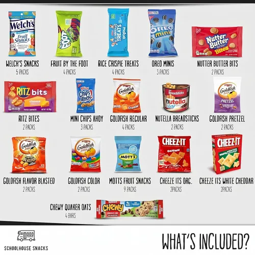Miniatura 2 de SCHOOLHOUSE SNACKS - Bocadillos para niños (50 unidades) Caja de bocadillos para niños con surtido de galletas y crackers americanos Bocadillos