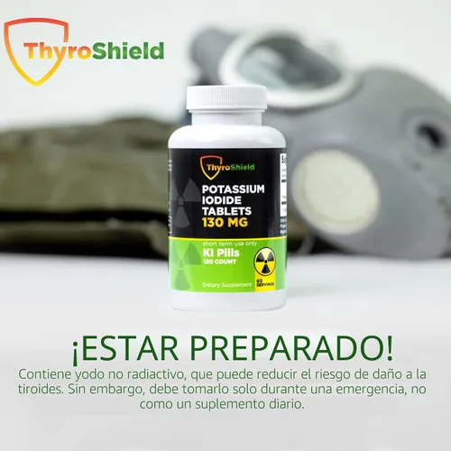 Miniatura 5 de Tabletas de yoduro de potasio 130 mg 120ct KI Tablets - Protección contra la Radiación Nuclear - Píldoras de yodo de potasio - YODO Naciente - KI